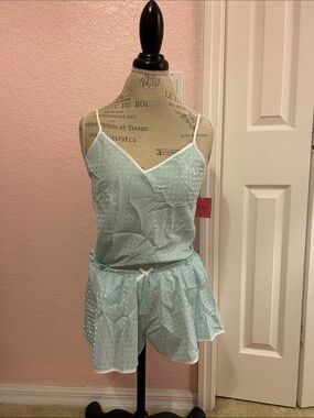 kate spade Light Blue Polka Dot Satin Cami & Shorts Set